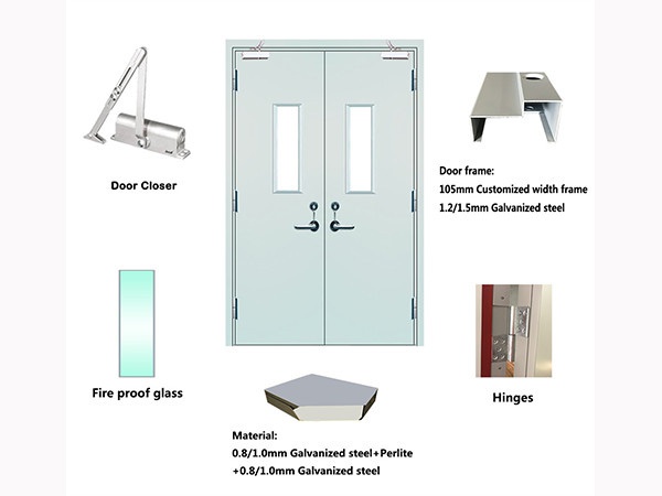 2 3-hour steel fireproof door