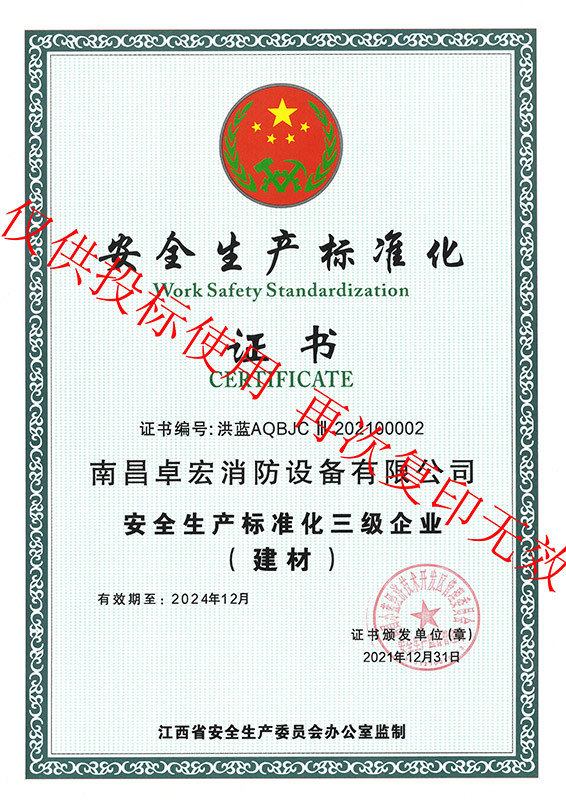 Safety Production Standardization Certificate